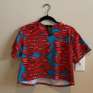 Nooworks Mouths Crop Tee in Large